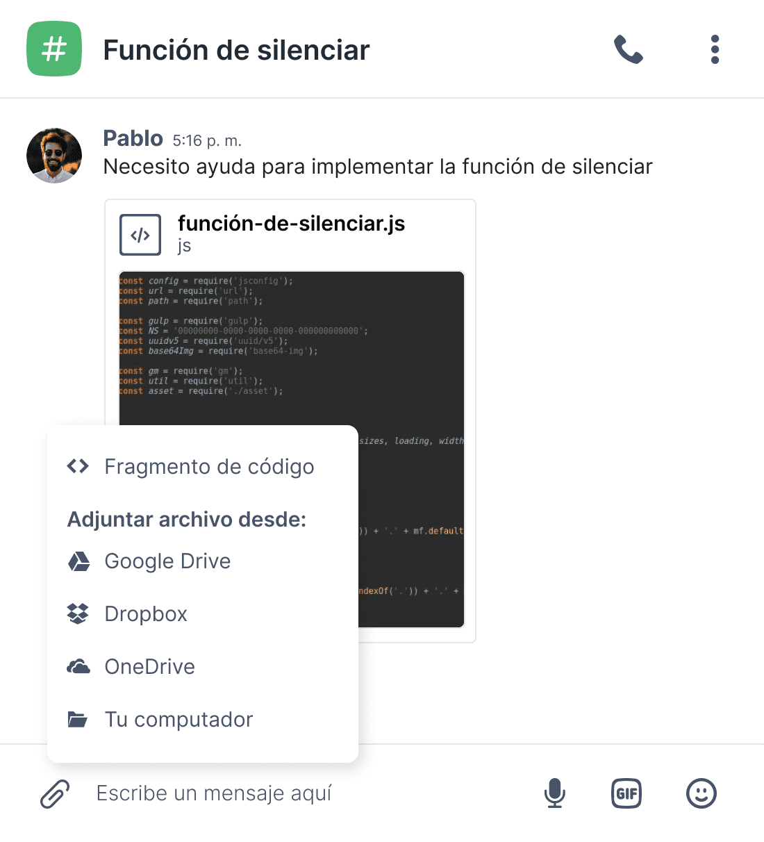 Función de silenciar