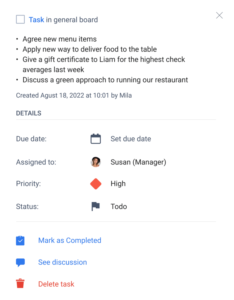 Картка із завданнями Kanban