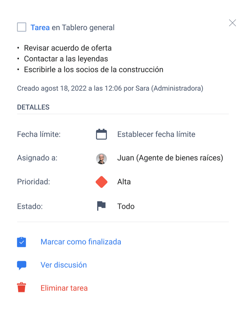 Hoja de tareas Kanban