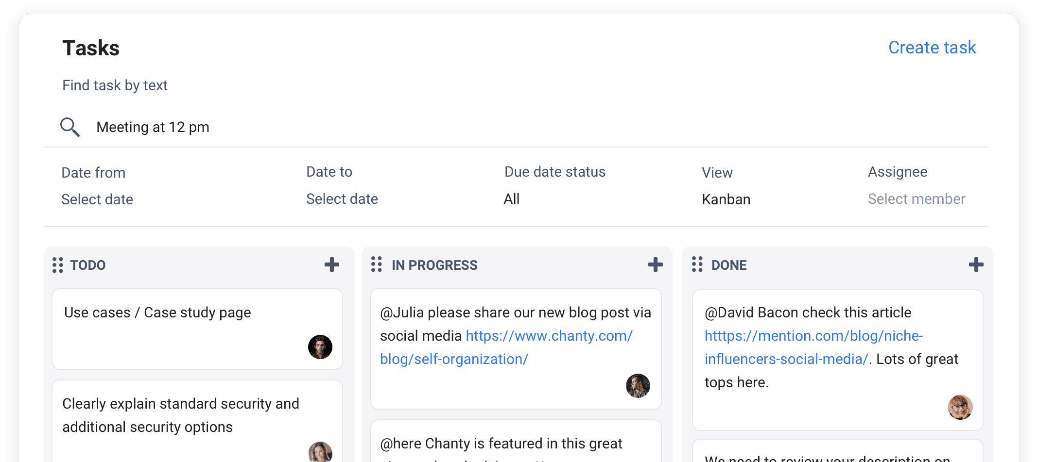 Керування дошкою Kanban