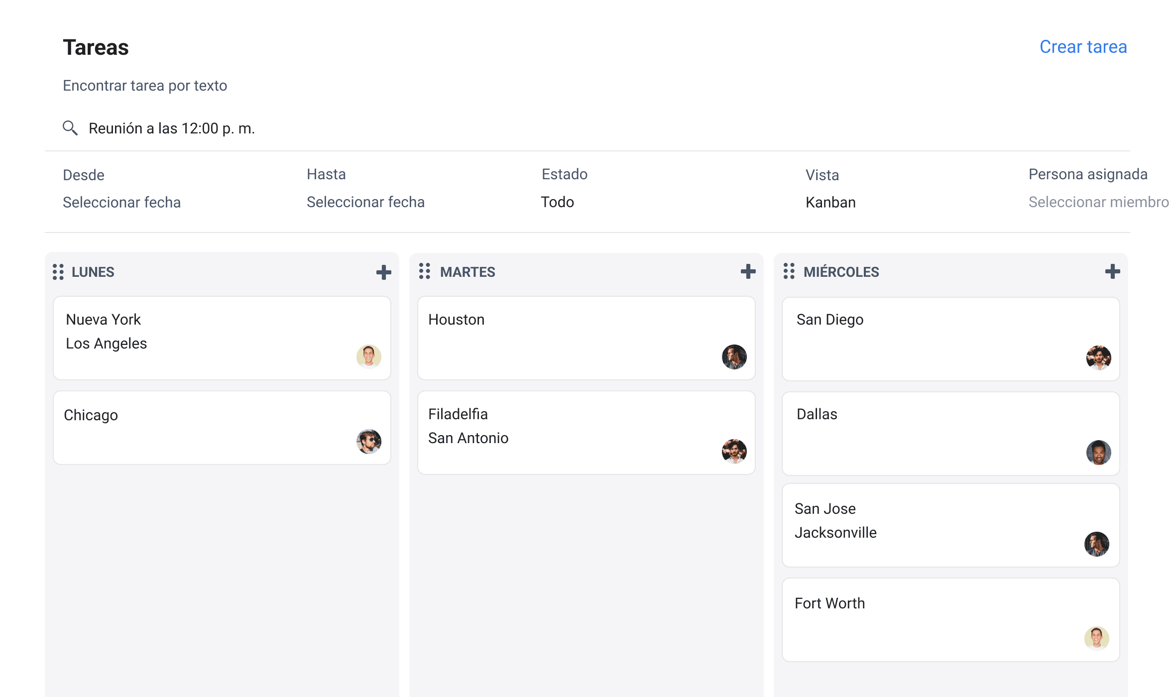 Kanban para administrador de propiedad