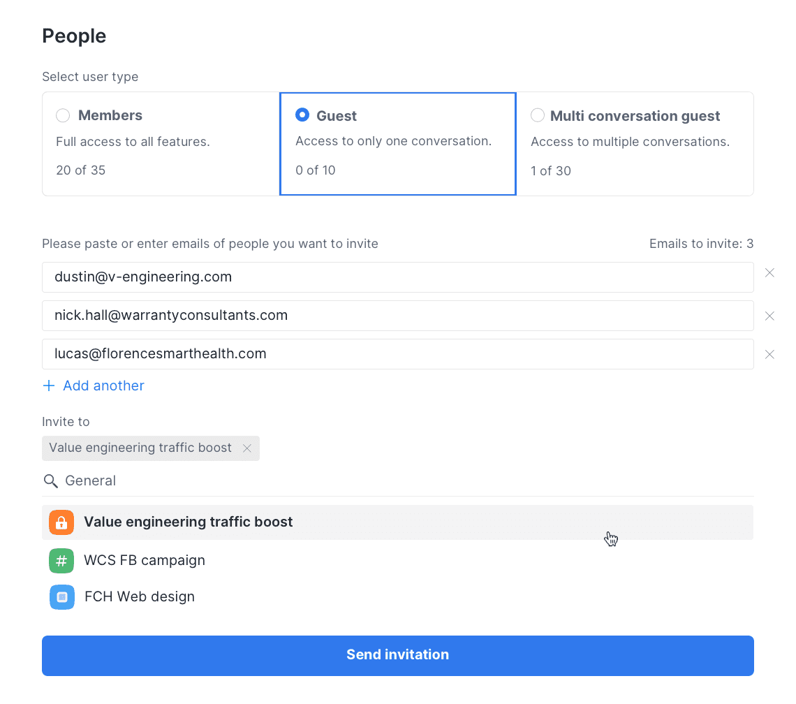 गेस्ट को आमंत्रित करें