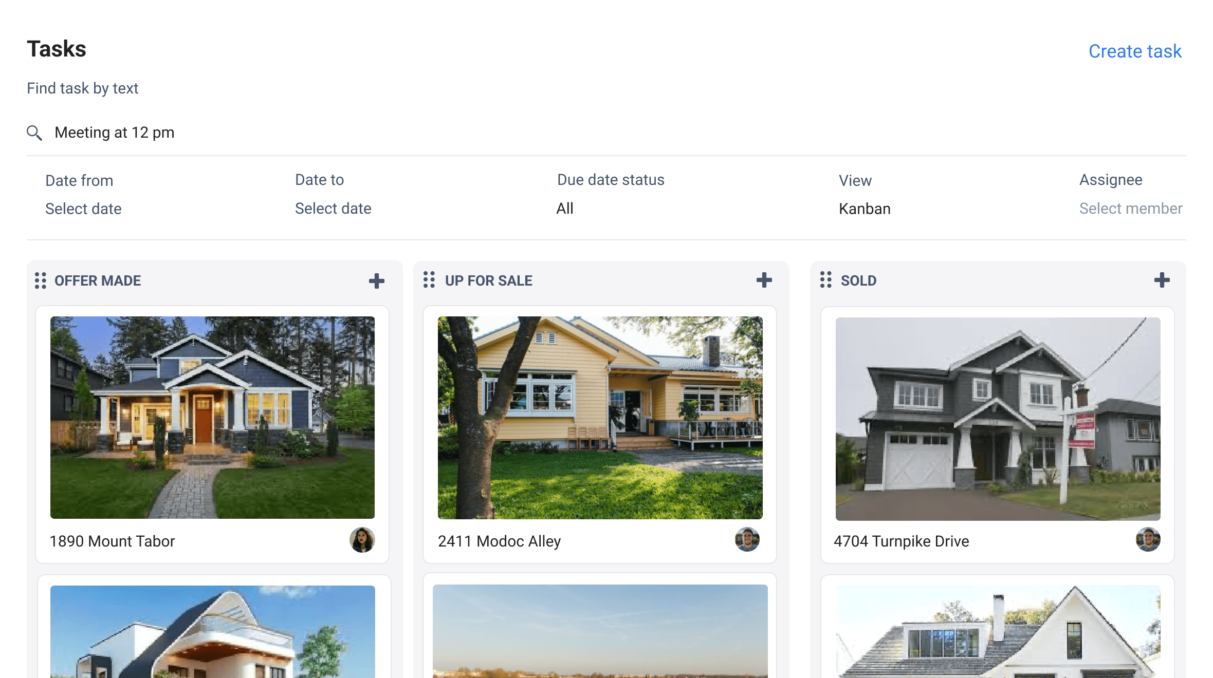 Narzędzie do zarządzania nieruchomościami Kanban