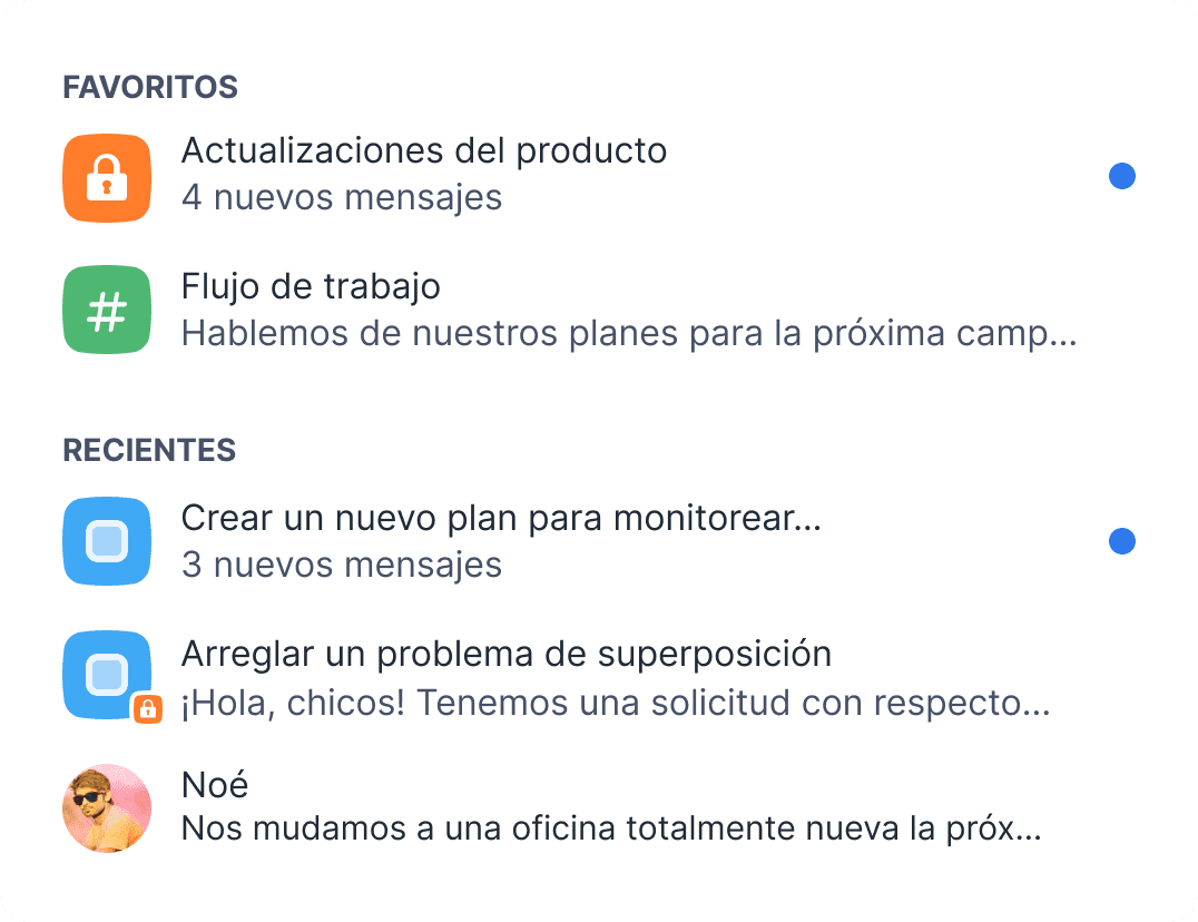 Organiza distintas tareas y conversaciones
