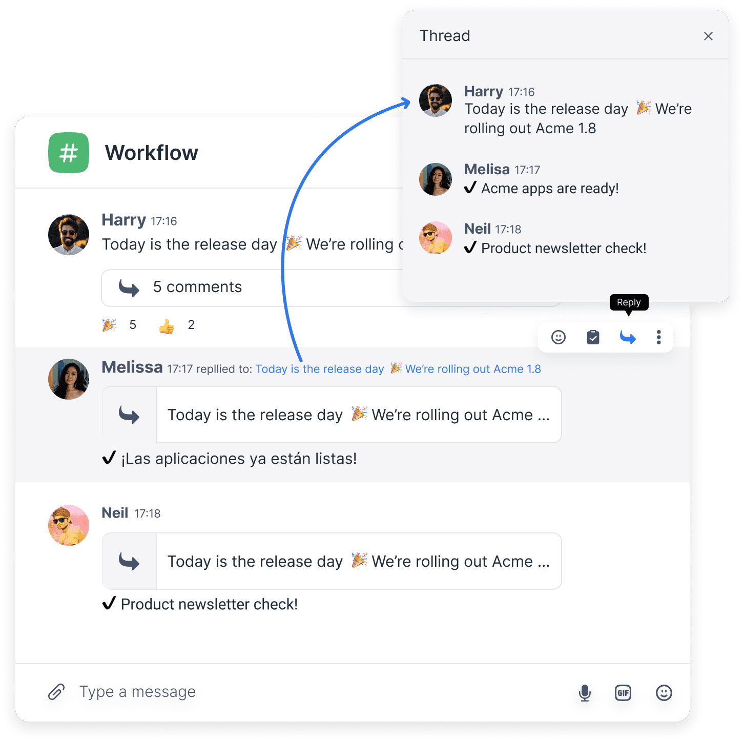 Utiliser le fil de discussion