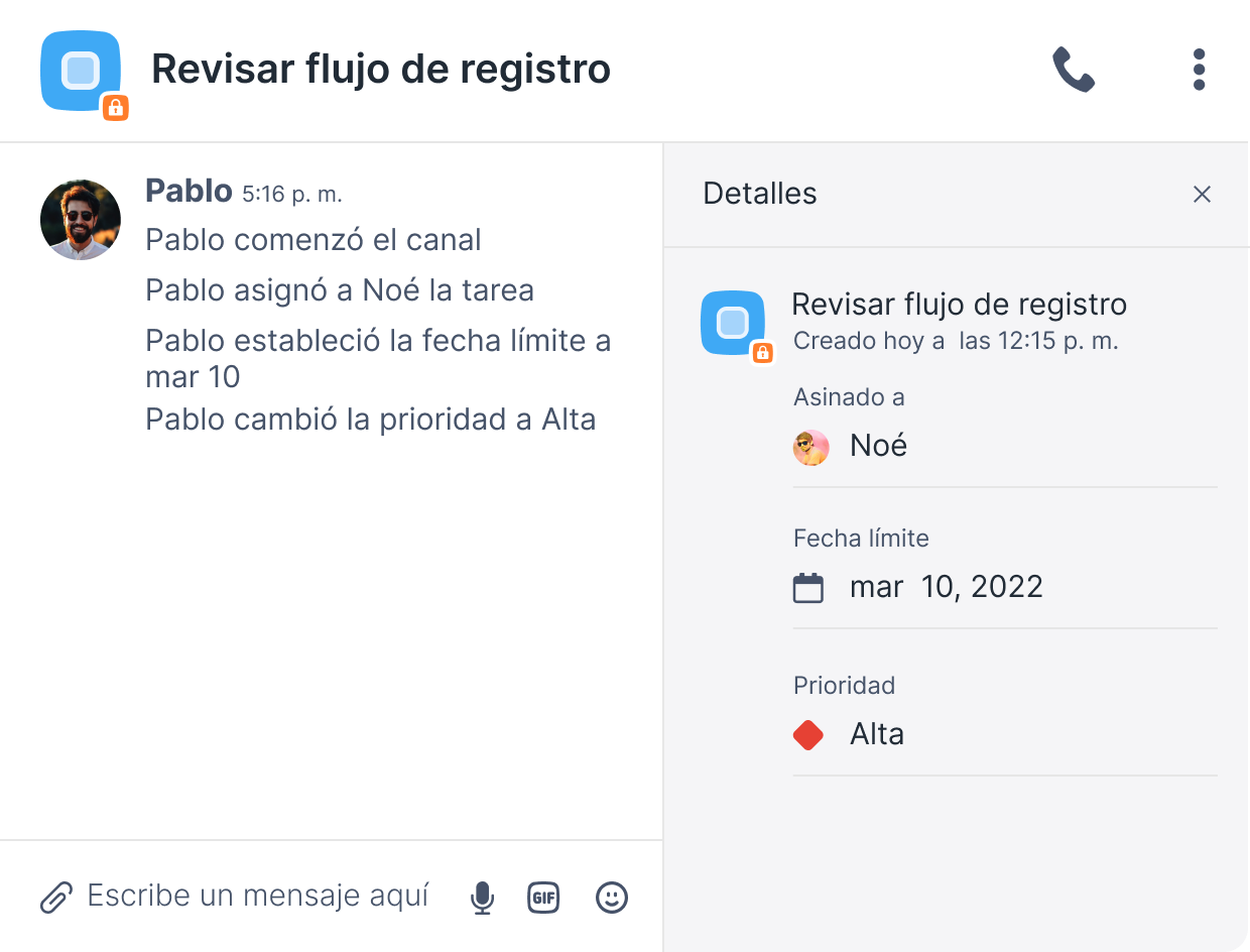 Crea y administra tareas