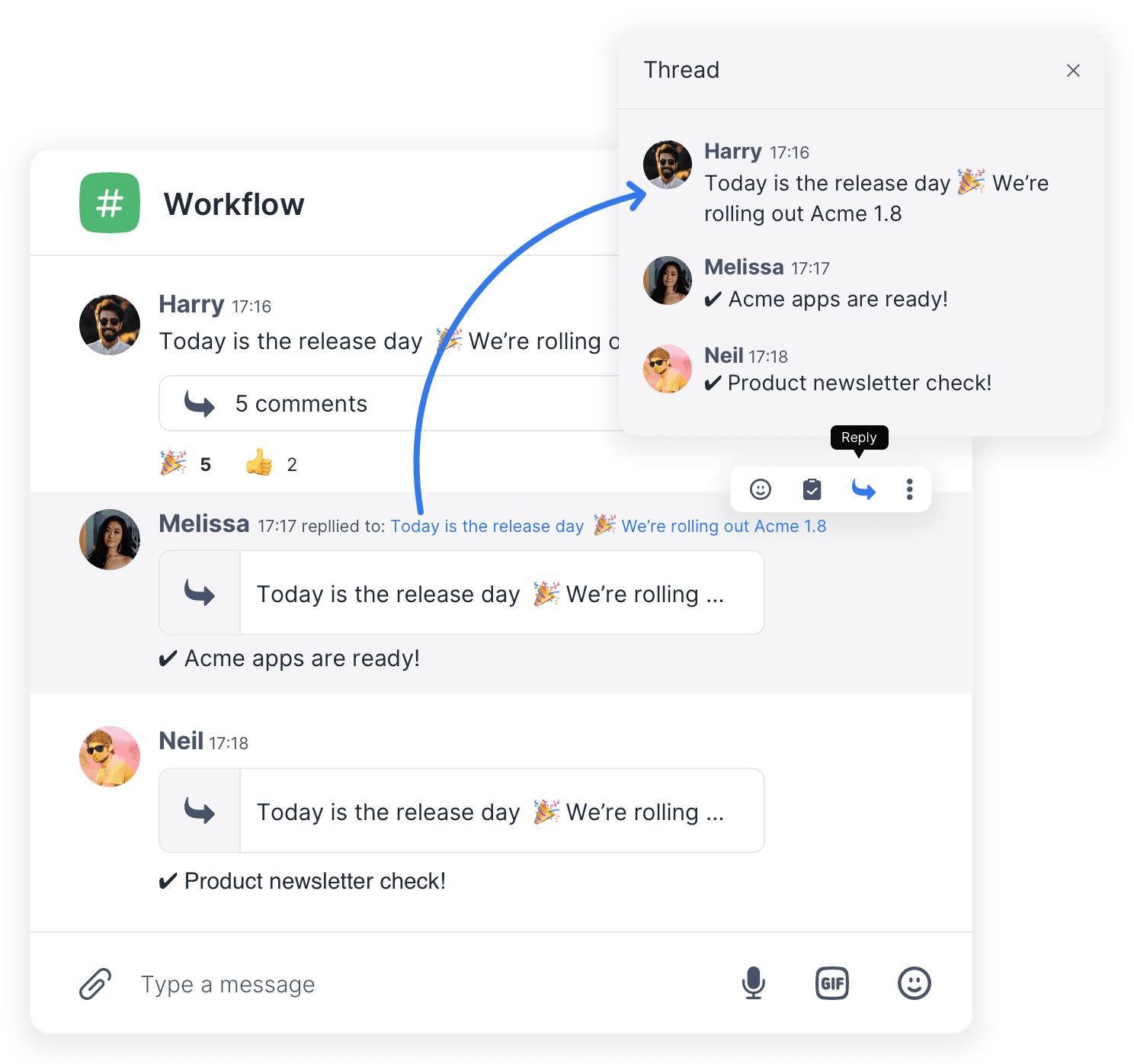 Workflows mit Konversationsansichten 