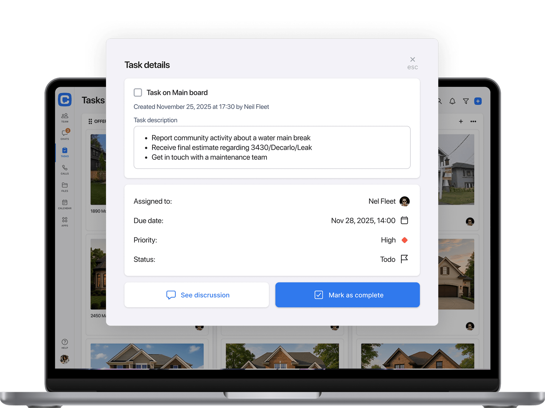 Task screen