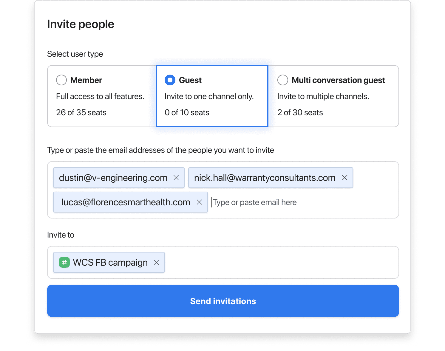 Invite guests
